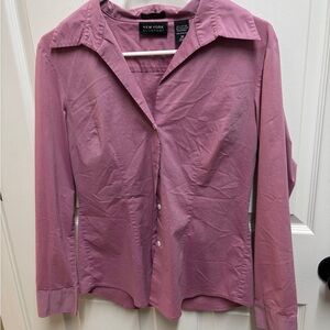 New York & Company Mauve Button Down Shirt